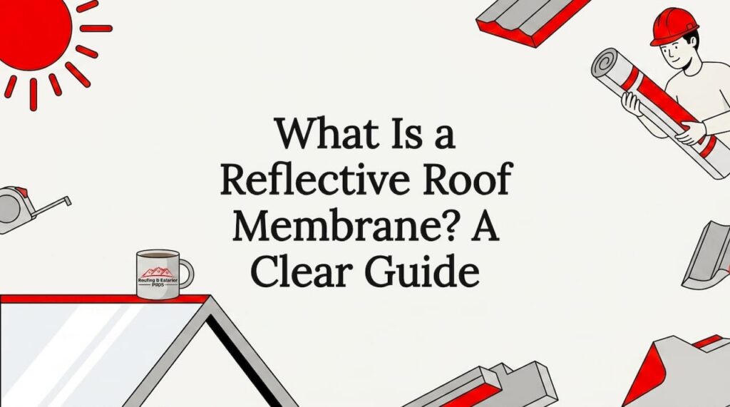 Decorative title card illustration for roof membrane article