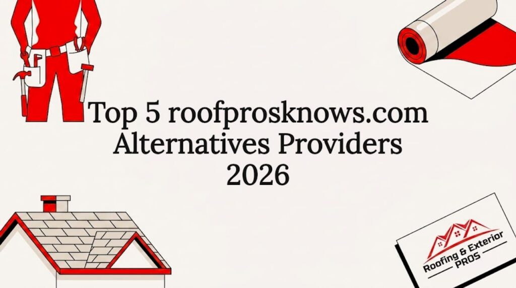 Roofing and inspection themed flat vector title card illustration