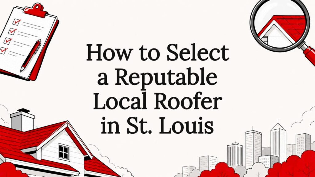 Decorative roofing title card illustration