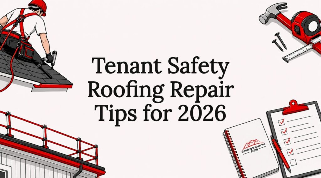 Illustrated roofing safety title card