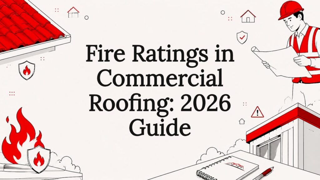 Decorative title card illustration for roofing fire ratings