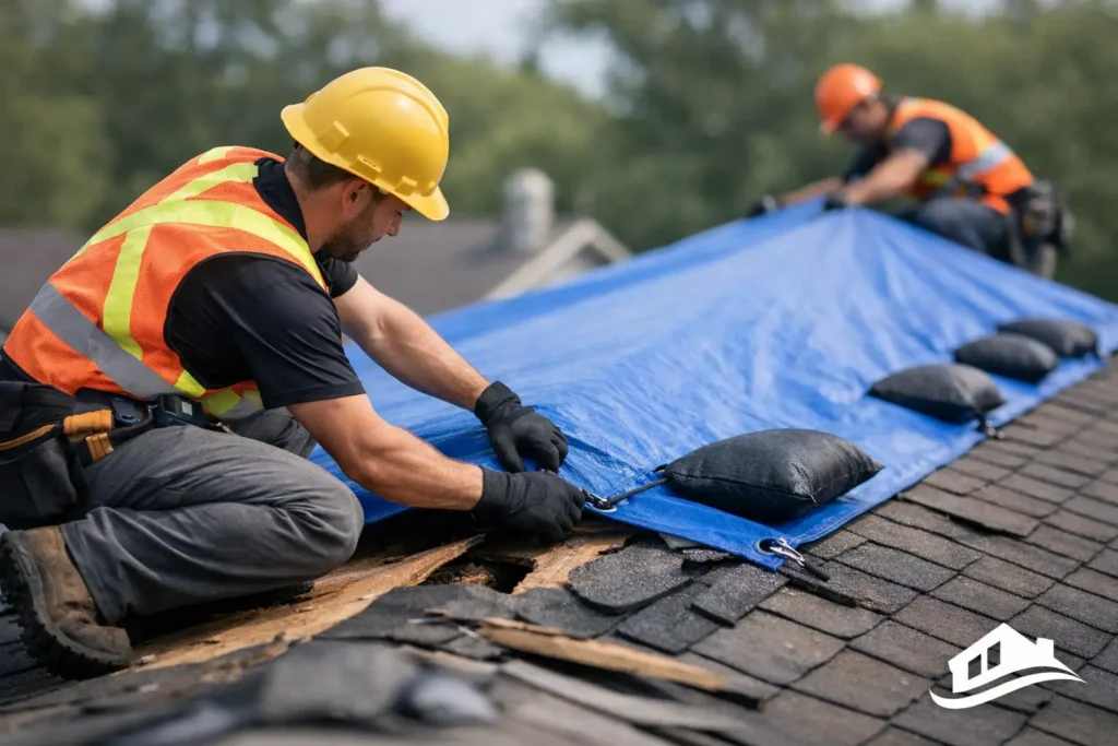 Emergency Tarping After Roof Damage