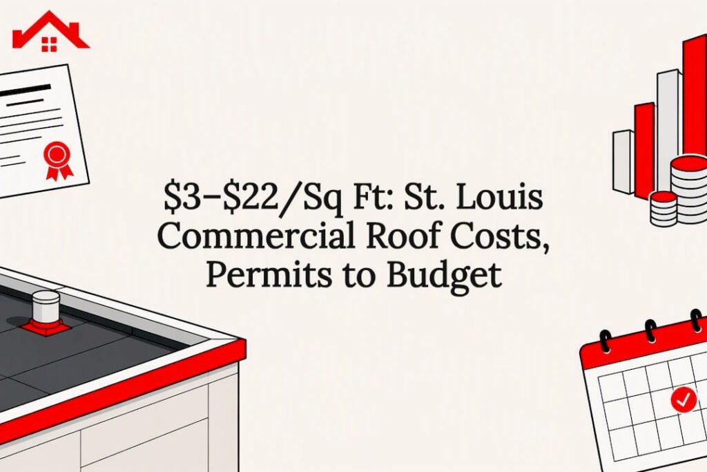 Commercial roofing cost and permit title card