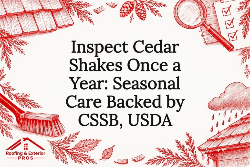 Decorative cedar shake inspection title card