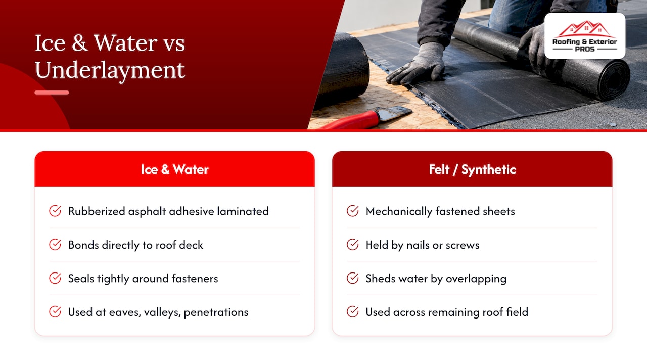 Membrane and underlayment water-sealing comparison